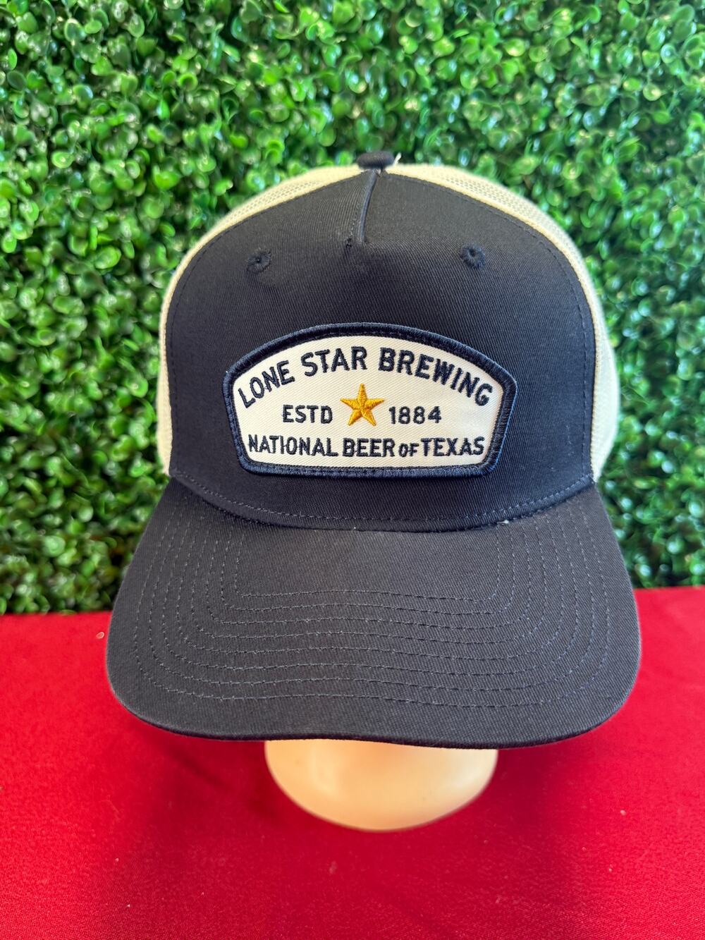 Lone Star Beer Trucker Hat Black White National Beer of Texas Patch Snapback Cap